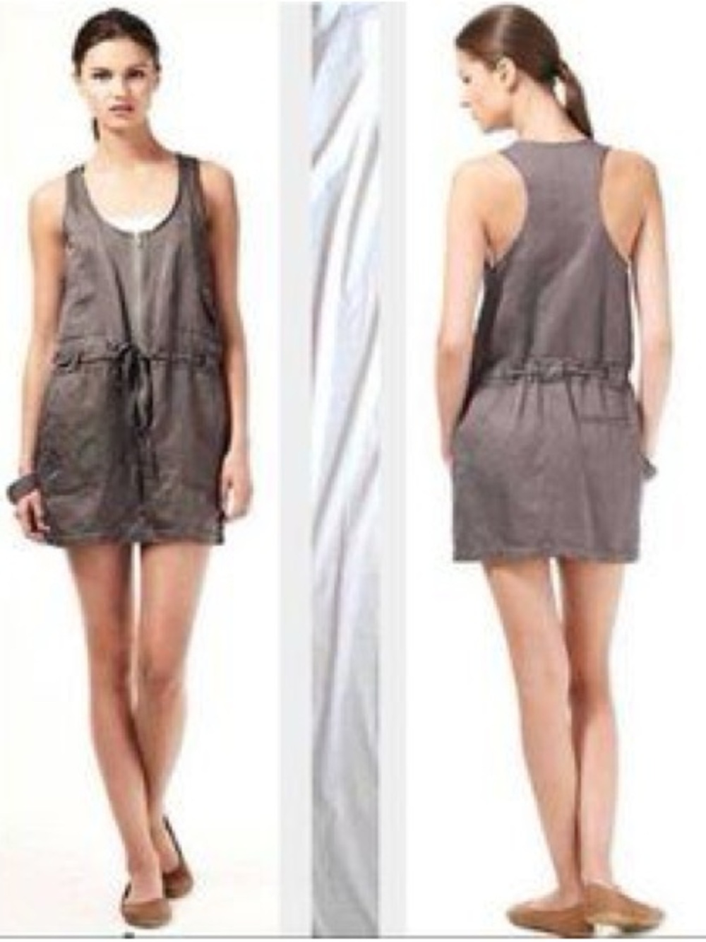 Theory Racerback Utility Dress with Front Zip - Picture 6 of 6